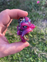 Load image into Gallery viewer, Hounds tooth strawberry candy dip 3rd eye gorilla in gooooooold
