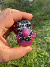 Load image into Gallery viewer, Hounds tooth strawberry candy dip 3rd eye gorilla in gooooooold
